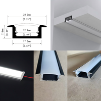 Profilé en aluminium LED encastré pour plafond et mur, W17*H08mm