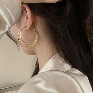 BMYF010-AL Exaggerated Three-layer Hoop Earrings Simple Fashion <strong>Loop</strong> Earrings for Women Trendy Fashion Jewelry Classic Gifts - Product Image 2