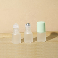 Mini flacons roll-on en verre dépoli transparent de 1 ml, 2 ml, 3 ml pour huiles essentielles, avec bille en PP mat, rechargeables, avec bouchon à vis, pour soins de la peau