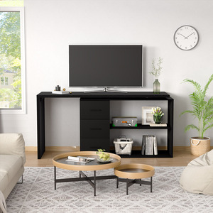 Escritorio de ordenador en forma de L reversible con 3 cajones de almacenamiento y estantes, escritorio de escritura, mesa de oficina modular - Product Image 5