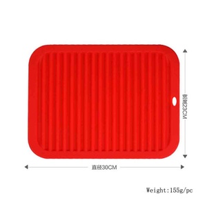 30 X 23 cm Collapsible Silicone Drain Pad for Silicone Draining Board Mat Hygienic Drying <b>Trivet</b> Mat Silicone Kitchen Drain Mat - Product Image 2
