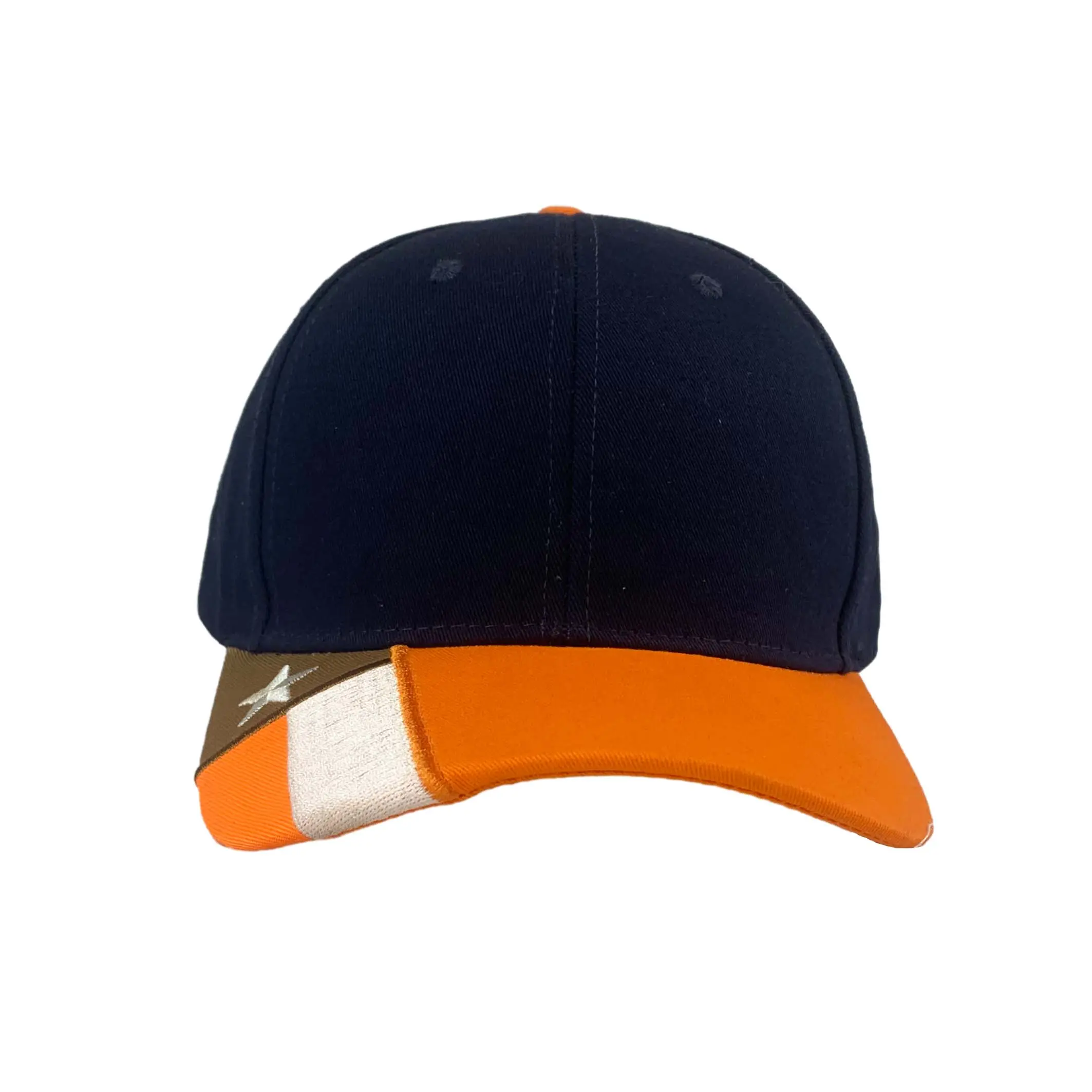 ขายส่งโรงงานออกแบบสีที่กําหนดเองโลโก้ผ้าฝ้ายปีกโค้ง 6 แผงปักระบายอากาศหมวกเบสบอล unisex