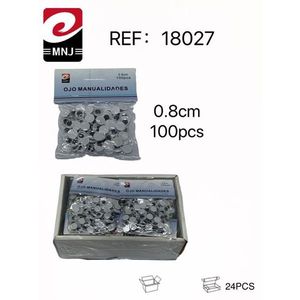 OJOS MANUALIDANDES อุปกรณ์งานฝีมือพลาสติกทำมือ ขนาด 0.8 ซม. รูปทรงดวงตา - Product Image 1