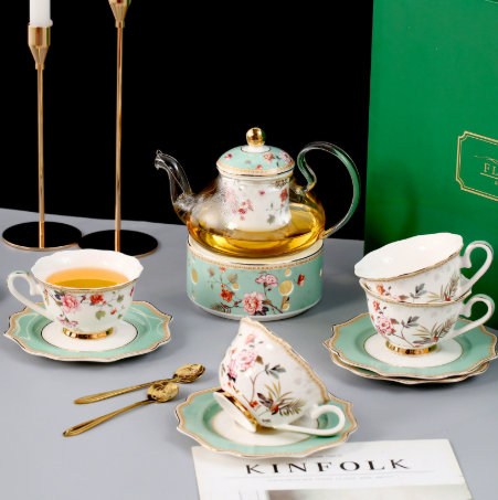 Imperial garden 10-piece flower tea set