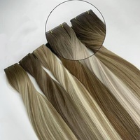 Estensioni per capelli Genius Weft di alta qualità, tagliabili, a doppia trama, in capelli vergini Remy Raw russi, 50g/sacchetto