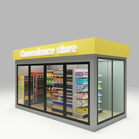Magasin de commodité moderne préfabriqué en conteneur de 20 pieds à faible coût personnalisé