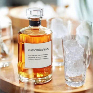 En stock – Bouteille en verre Super Flint de 500 ml pour spiritueux, liqueur, brandy, whisky, vodka, gin, <span class=keywords><strong>rhum</strong></span>, avec bouchon, sérigraphiée, <span class=keywords><strong>prix</strong></span> usine - Product Image 3