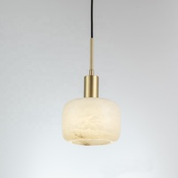 Lampe en albâtre, chambre d'hôtel de luxe, lit, lustre en marbre, fabrication sur mesure, lustre à tête unique, petit lustre