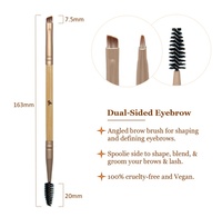 Ensemble de 5 pinceaux de maquillage en bambou écologiques tendance 2026, poils synthétiques véganes, logo personnalisé, mini-pinceaux pour fard à paupières, crayon à sourcils et lèvres