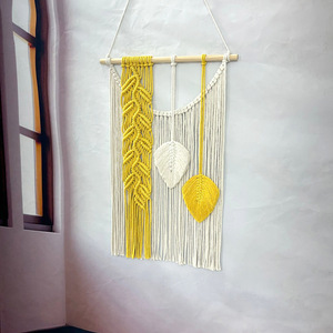 Arazzo da <span class=keywords><strong>appendere</strong></span> in foglia di macramè con nappe in stile nordico tessuto a mano decorazione estetica per la casa arte Boho per la decorazione della camera da letto - Product Image 2