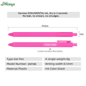 Promosyon reklam için toptan özel Logo 0.5mm plastik jel kalemler Set tükenmez kalem tasarım beyaz mavi kırmızı sarı mürekkep - Product Image 4