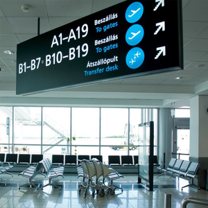 Airport Wayfinding Signage System <b>Ceiling</b> Mounted Direction <b>Light</b> Box Freestanding Pillar Sign Board - Product Image 3