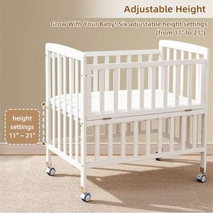 <span class=keywords><strong>Cuna</strong></span> Convertible para Bebé - <span class=keywords><strong>Cuna</strong></span> Portátil para Lado de la Cama, <span class=keywords><strong>Cuna</strong></span> de 3 Alturas <span class=keywords><strong>con</strong></span> <span class=keywords><strong>Ruedas</strong></span> para Habitaciones Pequeñas y Recién Nacidos - Product Image 4