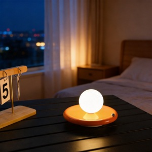 Modern Iron Metal <strong>Table</strong> Lamp 3600mAh Rechargeable Touch Dimmable LED Bedside Decor <strong>Light</strong> with Round Glass Lampshade - Product Image 3