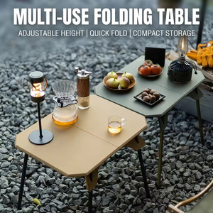 Hot Sale Tactical Aluminum Roll-Up Folding Camping <b>Table</b> <b>Adjustable</b> Height Outdoor Furniture for Picnic Beach - Product Image 3