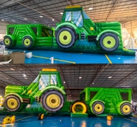 Nouvel équipement de jeu gonflable géant en PVC en forme de tracteur pour l'extérieur, parcours d'obstacles commercial, château gonflable portable pour adultes et enfants