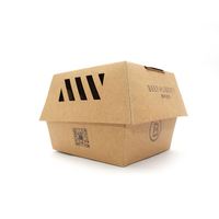 Emballage personnalisé pour hamburgers en carton alimentaire jetable, boîte à hamburgers et frites en carton avec logo