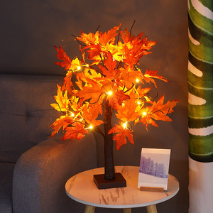 <b>LED</b> Maple Leaf <b>Tree</b> Light Warm Glow Indoor Decor For Halloween Christmas Party Home Decoration - Product Image 1