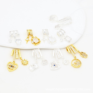 Colgantes de Moda, Dijes de Aleación de Zinc con Engaste de Bisel, Estrella, Luna, Corazón, Ojo, Cámara, Hamsa, Accesorios de Joyería DIY para Collar y Pulsera - Product Image 1