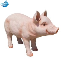 Statue de cochon en fibre de verre personnalisée, sculpture d'animal en fibre de verre grandeur nature pour la décoration extérieure de jardin