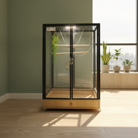 Cage à oiseaux en verre et bois de grande taille, directement de l'usine, volière pour perroquets, cage d'élevage, villa pour animalerie, hôtel pour animaux, maison d'intérieur pour oiseaux