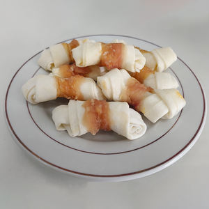 Snacks para Perros con Sabor a Pollo <span class=keywords><strong>Natural</strong></span> al por Mayor de Fábrica, Huesos de Cuero Crudo Anudados y Envueltos en Carne de Pollo, Golosinas Dentales Personalizables para Perros - Product Image 3