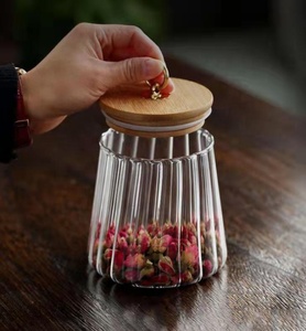 Ensemble de pots à épices en verre YOLOWE HOME de 300 ml, plateau en bambou, pots à condiments, cuillères, sucre, poivre, passe au lave-vaisselle, boîte en carton - Product Image 3
