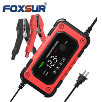 Pengisi Daya Baterai FOXSUR FBC1206E 12v 6a, Pengisi Daya Baterai Mobil Otomatis 12V 6A Cepat untuk Baterai AGM, Gel, Timbal Asam, Deep Cycle, Pulse Repair