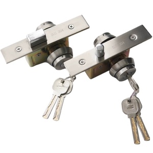 Serrure de porte invisible en bois/aluminium, durable, en acier inoxydable poli, à clé, avec verrou à pêne. - Product Image 1