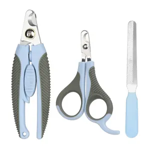 3 In 1 Professional Pet Grooming Kit Stainless Steel Razor Sharp Blades Cat Dog Nail Clippers Trimmer Set With Nail File