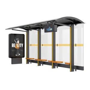 Estante de ônibus inteligente com design moderno, abrigo de autocarro para arte