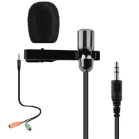 Microphone Lavalier à Condensateur R911 pour Ordinateur Portable et Téléphone, Câblé 3,5 mm, Léger, Portable, Omnidirectionnel, 50Hz-16KHz