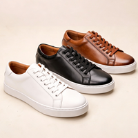 Chaussures décontractées en cuir véritable pour hommes, style urbain, baskets plates pour jeunes hommes