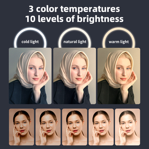 Anneau <span class=keywords><strong>lumineux</strong></span> LED tricolore de 10 pouces avec trépied <span class=keywords><strong>pour</strong></span> maquillage, diffusion en direct et vidéos TikTok – Vente en gros - Product Image 3