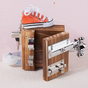 Spielzeug Grenzüberschreitend Holz Kinder Montessori Früherziehung Multifunktionaler Busy Block zur Förderung der Feinmotorik - Product Image 6