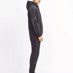 <b>Low</b> MOQ Customized Color Winter Casual Solid Hooded Elastic Waist Side Pockets High Quality Men Fleece Tracksuit New Arrivals - Product Image 6