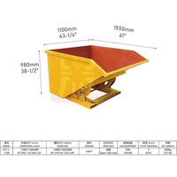 Bac de stockage en acier Speedone pour chariot élévateur, modèle FLT-L, vertical, peint, 1 niveau, pour déchets industriels et scories de pierre, avec rayonnages empilables