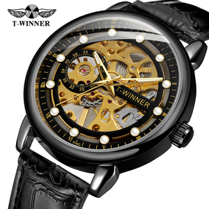 Orologio da Polso Originale Winner Brand Gold a Prezzo Conveniente, Orologio Meccanico Scheletrato Personalizzato di Lusso per Uomo - Product Image 5