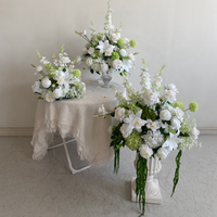Boule de fleurs artificielles 30-50cm, rose en soie blanche, pompon moderne de haute qualité, décoration suspendue pour centre de table de mariage