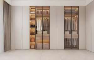 Fabricant de meubles sur mesure Meubles de chambre à coucher Armoire moderne modulaire en bois Design Garde-robe de chambre Style minimaliste - Product Image 2