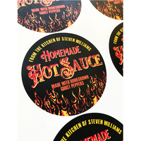 Étiquettes autocollantes de bouteilles en plastique, imprimés écologiques, personnalisés, imperméables, pour emballage alimentaire, sauce chaude, piment, 50 pièces