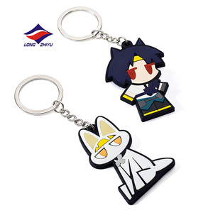 龙之宇20年定制成型聚氯乙烯钥匙扣制造商印刷软聚氯乙烯钥匙扣钥匙圈2D平板公司身份钥匙标签 - Product Image 2