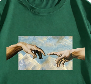 T-shirt graphique « <span class=keywords><strong>La</strong></span> <span class=keywords><strong>Création</strong></span> <span class=keywords><strong>d</strong></span>'<span class=keywords><strong>Adam</strong></span> » – Art Renaissance, Peinture Classique, Coton Oversize, Manches Courtes, Streetwear, Haut <span class=keywords><strong>D</strong></span>écontracté - Product Image 2