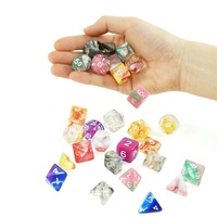 Ensemble de dés polyédriques translucides à trois couleurs D&D, ensemble de perles comprenant 7 dés en acrylique plastique 4d 6d 8d 10d 12d 20d pour le jeu