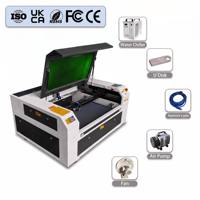 Machine de gravure laser CO2 9060 avec système de contrôle Ruida, table en nid d'abeille, refroidissement par eau pour le bois, l'acrylique, le MDF