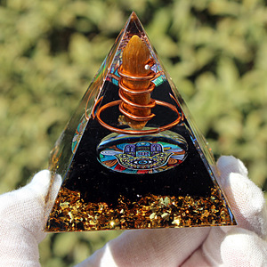 Pyramide en Obsidienne Kogiya, Pilier en Pierre Œil de Tigre, Décoration d'Intérieur, Ornement de Bureau, Artisanat en Résine Époxy - Product Image 3