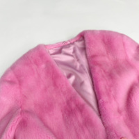 Ceinture en cuir rose mignon grande poche manteau Long de luxe en fourrure de vison véritable