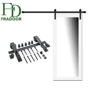 Porta Scorrevole Stile Fienile <span class=keywords><strong>con</strong></span> <span class=keywords><strong>Specchio</strong></span> in Vetro e Ferramenta per Porta Scorrevole - Product Image 5