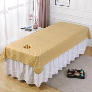 <span class=keywords><strong>Drap</strong></span> plat rayé en coton pour table <span class=keywords><strong>de</strong></span> <span class=keywords><strong>massage</strong></span> avec trou pour le visage, plusieurs tailles, couleur unie, pour salon <span class=keywords><strong>de</strong></span> beauté et spa - Product Image 3