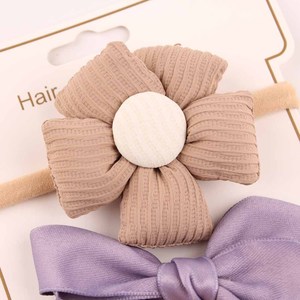Juego de 3 diademas de nailon para bebé de 0 a 3 años, con lazo de flores, paquete de tarjetas OPP, accesorios para el cabello para niñas pequeñas - Product Image 5